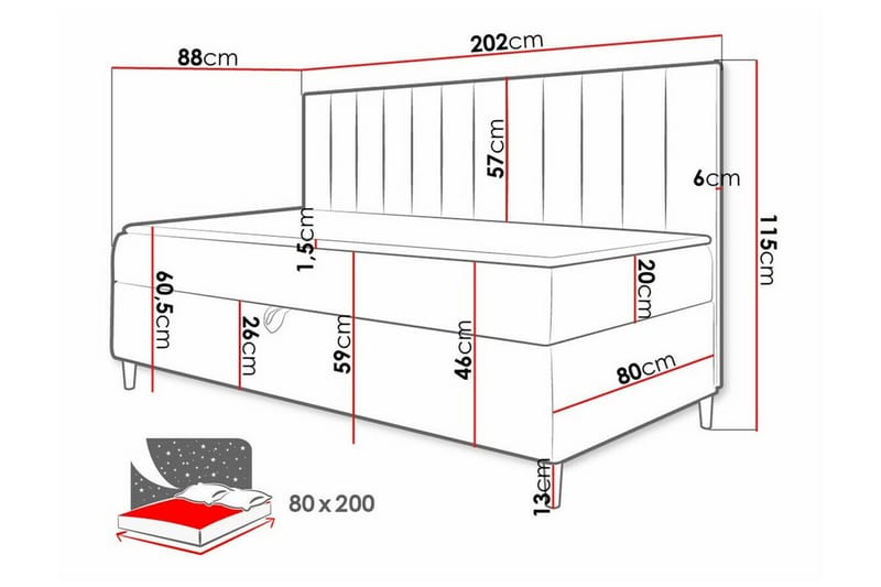 Boisdale Sängram 80x200 cm - Möbler - Säng - Sängram & sängstomme