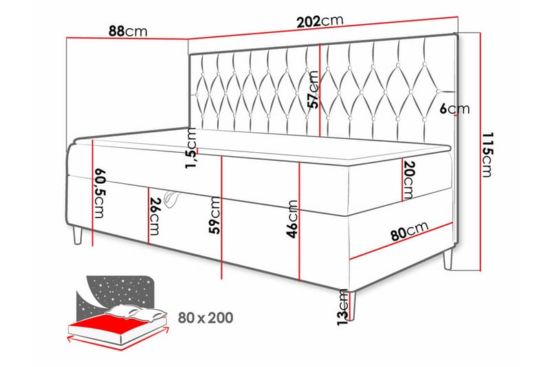 Boisdale Sängram 80x200 cm - Möbler - Säng - Sängram & sängstomme