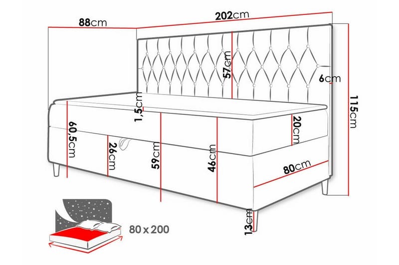 Boisdale Sängram 80x200 cm - Möbler - Säng - Sängram & sängstomme