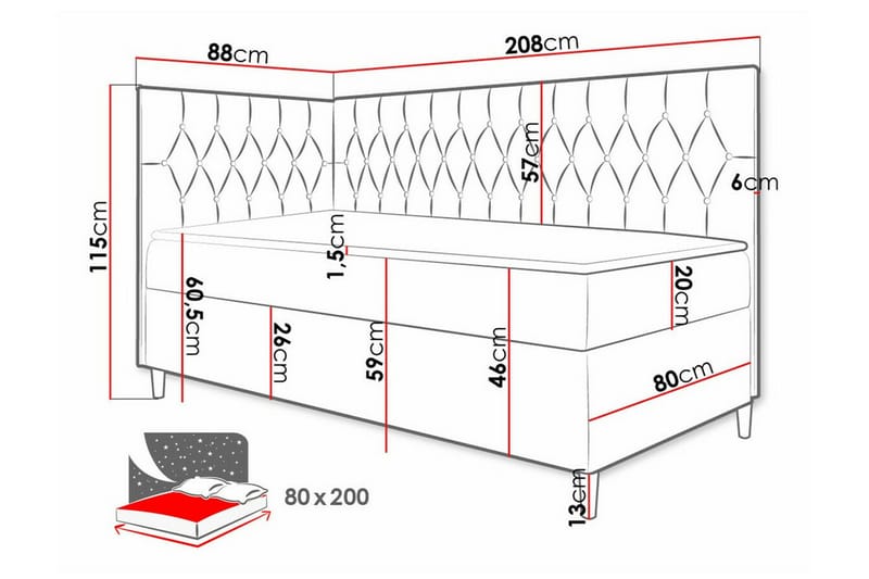 Boisdale Sängram 80x200 cm - Möbler - Säng - Sängram & sängstomme