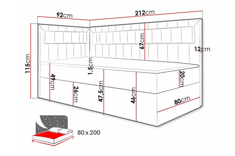 Boisdale Sängram 80x200 cm - Möbler - Säng - Sängram & sängstomme