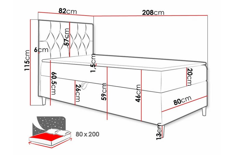 Boisdale Sängram 80x200 cm - Möbler - Säng - Sängram & sängstomme