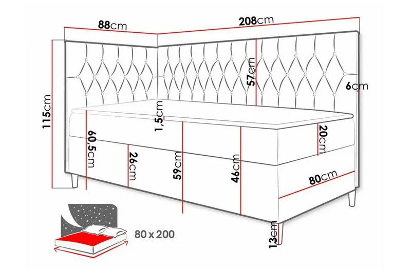 Boisdale Sängram 80x200 cm - Möbler - Säng - Sängram & sängstomme