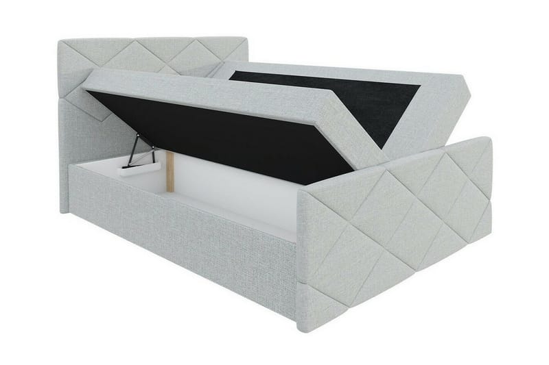 Boisdale Sängram med Förvaring 140x200 cm i Tyg med Fasthetsgrad Medium - Svart - Möbler - Säng - Sängram & sängstomme