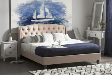 Bordeaux Sängram 140x200 cm - Beige - Möbler - Säng - Sängram & sängstomme