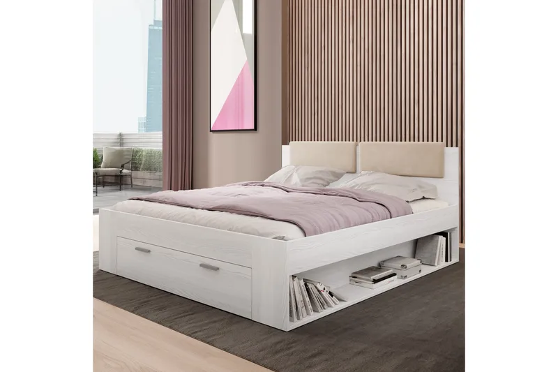 Bovera Sängram 180x200 cm - Askgrå|Vit - Möbler - Säng - Sängram & sängstomme