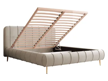 Calrosin Sängram på ben 140x200 cm med Förvaring - Beige - Möbler - Säng - Sängram & sängstomme