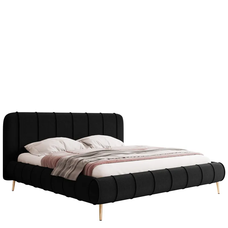 Calrosin Sängram på ben 200x200 cm med Förvaring, Svart