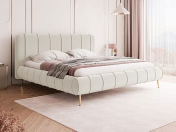 Calrosin Sängram på ben 140x200 cm med Förvaring - Vit - Möbler - Säng - Sängram & sängstomme