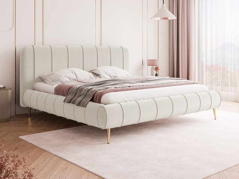 Calrosin Sängram på ben 140x200 cm med Förvaring - Vit - Möbler - Säng - Sängram & sängstomme