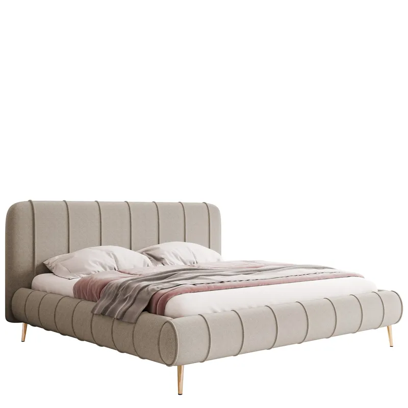 Calrosin Sängram på ben 140x200 cm med Förvaring, Beige