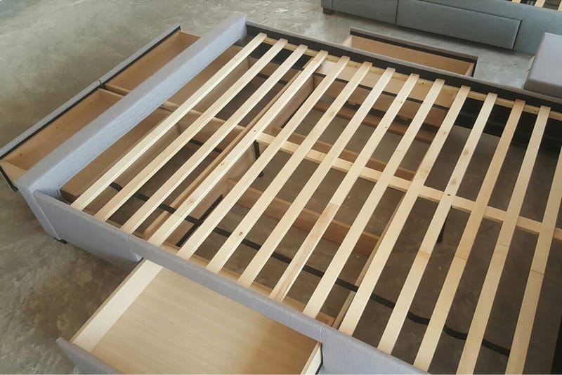 Caren Sängram 160x200 cm MedFörvaring - Grå - Möbler - Säng - Sängram & sängstomme