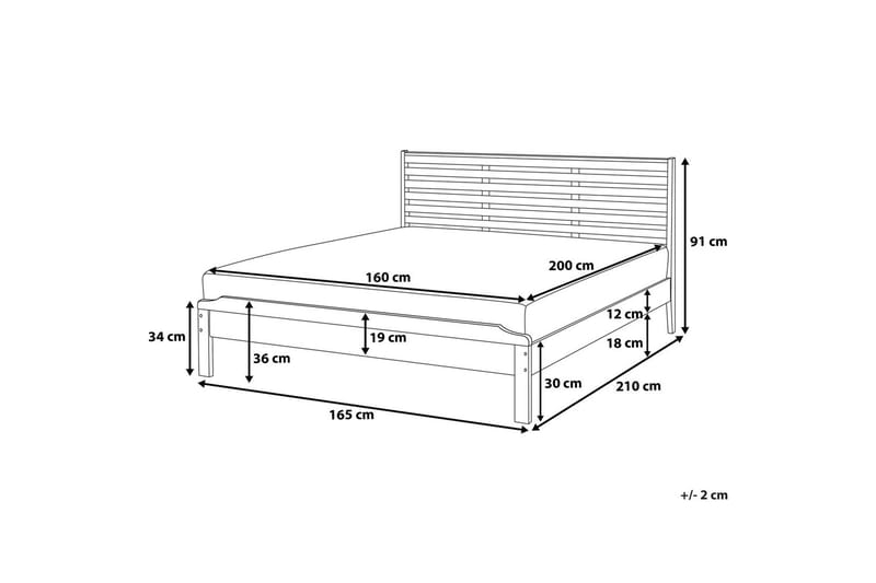 Carnac Sängram 160x200 cm - Trä/Natur - Sängram & sängstomme