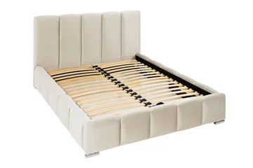 Cleaton Komplett Sängpaket 140x200 cm med Förvaring och Sänggavel + Bäddmadrass - Beige - Möbler - Säng - Sängram & sängstomme