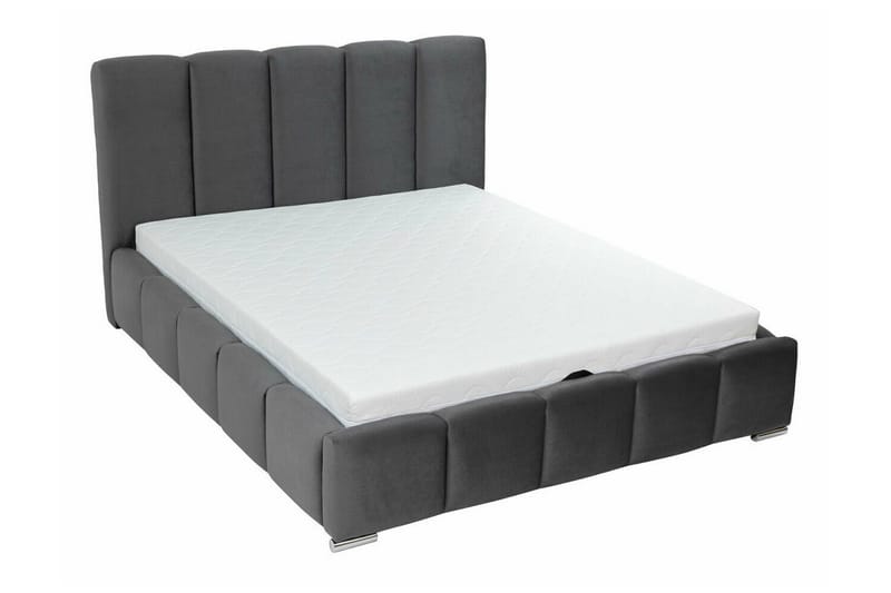 Cleaton Sängram 140x200 cm i Tyg med Förvaring och Sänggavel - Terrakotta - Möbler - Säng - Sängram & sängstomme