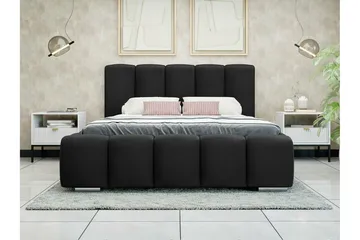 Cleaton Sängram 160x200 cm i Tyg med Förvaring och Sänggavel - Svart - Möbler - Säng - Sängram & sängstomme
