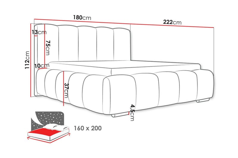 Cleaton Sängram 160x200 cm - Sängram & sängstomme
