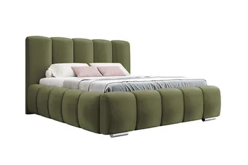 Cleaton Sängram 180x200 cm i Tyg med Förvaring och Sänggavel - Grön - Möbler - Säng - Sängram & sängstomme