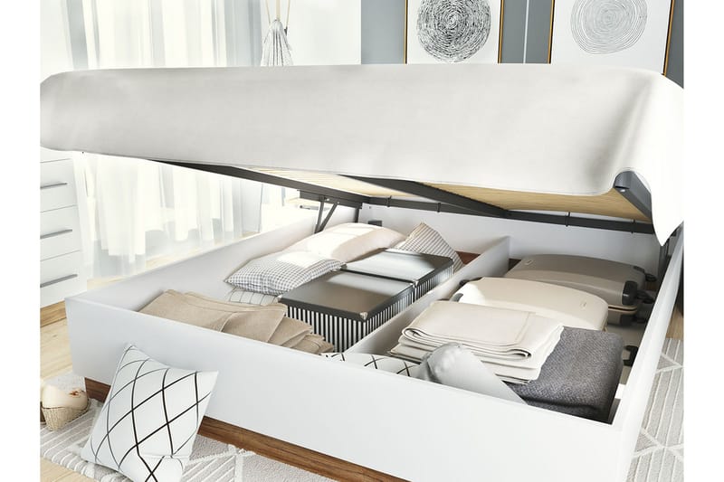 Dentro Säng 218x147x88 cm - Beige/Vit - Möbler - Säng - Sängram & sängstomme