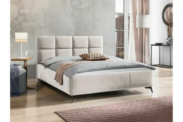 Derry Komplett Sängpaket 160x200 cm med Förvaring och Sänggavel + Bäddmadrass - Beige - Möbler - Säng - Sängram & sängstomme