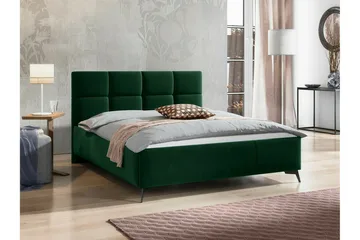 Derry Komplett Sängpaket 160x200 cm med Förvaring och Sänggavel + Bäddmadrass - Grön - Möbler - Säng - Sängram & sängstomme