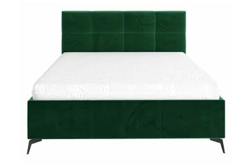Derry Komplett Sängpaket 180x200 cm i Sammet med Förvaring och Sänggavel + Bäddmadrass - Grön - Möbler - Säng - Sängram & sängstomme