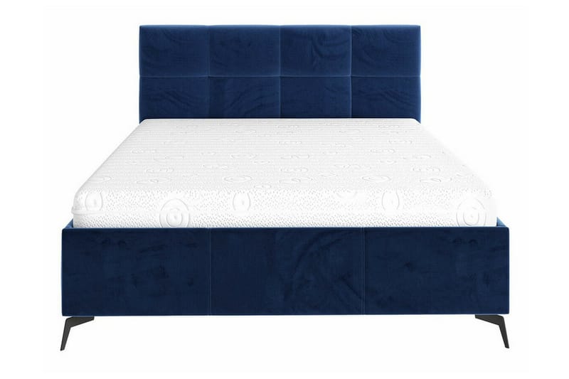 Derry Komplett Sängpaket 180x200 cm i Sammet med Sänggavel + Bäddmadrass - Blå - Möbler - Säng - Sängram & sängstomme