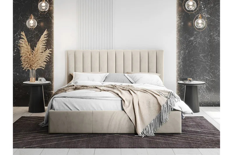 Derry Sängram 140x200 cm - Cream - Möbler - Säng - Sängram & sängstomme