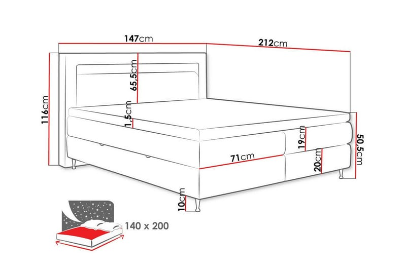 Derry Sängram 140x200 cm - Möbler - Säng - Sängram & sängstomme