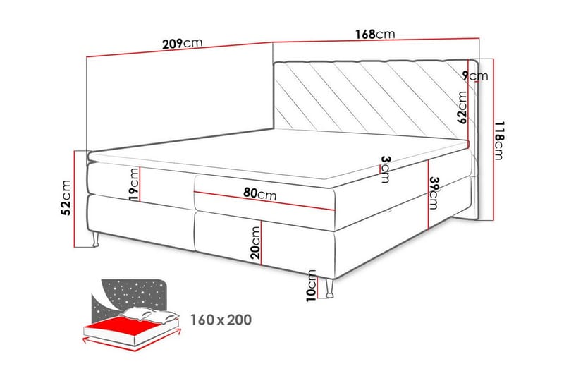 Derry Sängram 160x200 cm - Möbler - Säng - Sängram & sängstomme
