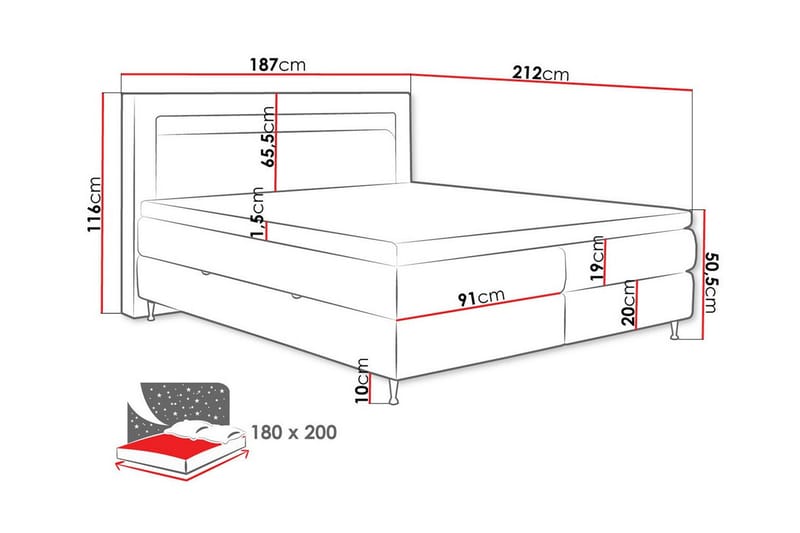 Derry Sängram 180x200 cm - Möbler - Säng - Sängram & sängstomme