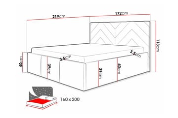 Derry Sängram med Förvaring 160x200 cm i Sammet med Sänggavel - Grön - Möbler - Säng - Sängram & sängstomme