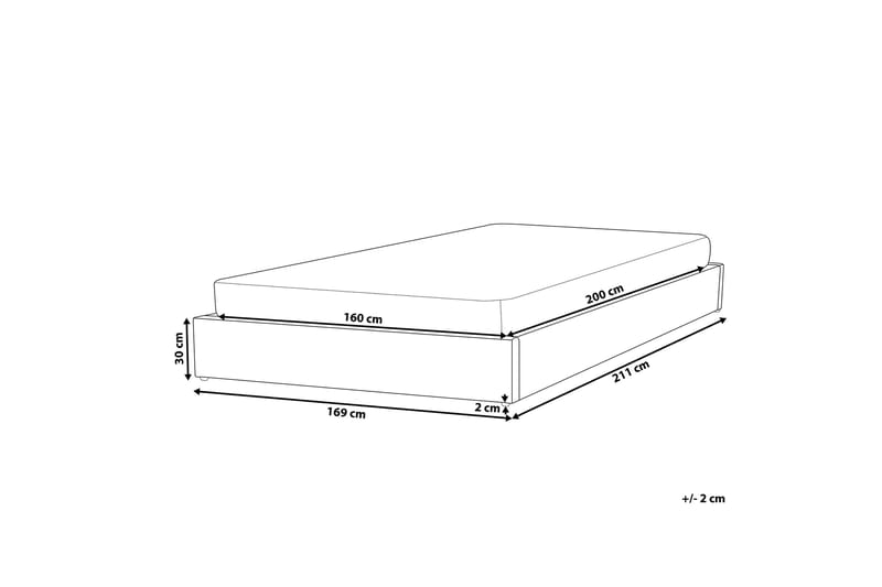 Dinan Sängram 160x200 cm - Grå - Möbler - Säng - Sängram & sängstomme