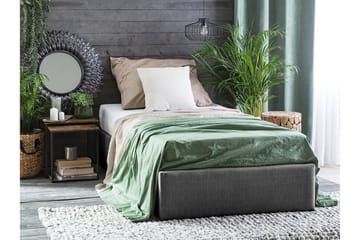 Dinan Sängram med Förvaring 90x200 cm i Tyg - Grå - Möbler - Säng - Sängram & sängstomme