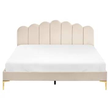 Dubbelsäng Sauvian 160x200 cm - Beige - Möbler - Säng - Sängram & sängstomme