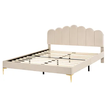 Dubbelsäng Sauvian 160x200 cm - Beige - Möbler - Säng - Sängram & sängstomme