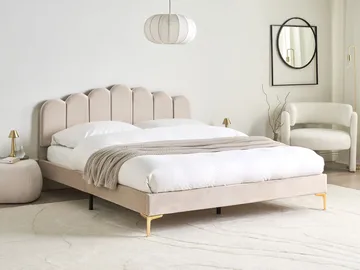 Dubbelsäng Sauvian 160x200 cm - Beige - Möbler - Säng - Sängram & sängstomme
