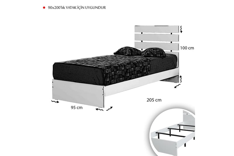 Feldene Sängram 90x200 cm - Vit - Möbler - Säng - Sängram & sängstomme
