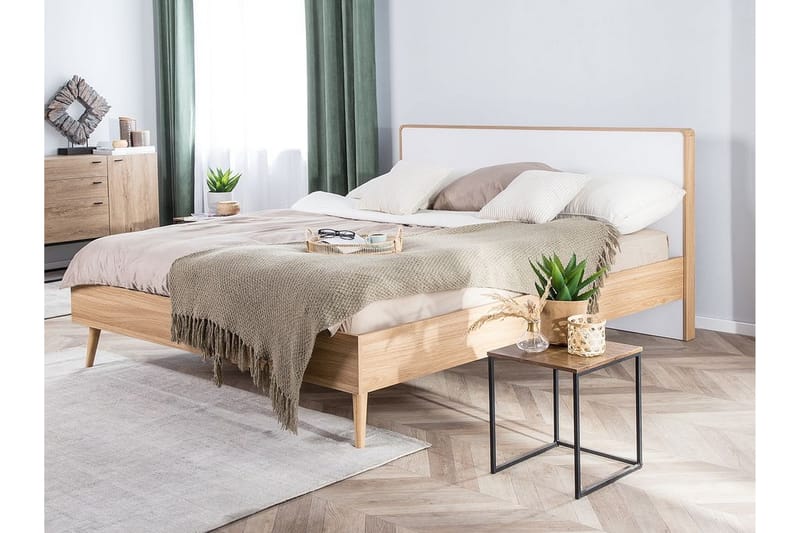 Furbish Dubbelsäng med LED 160x200 - Trä/Natur - Möbler - Säng - Sängram & sängstomme