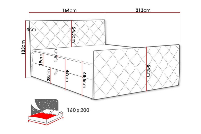Hattie Komplett Sängpaket 160x200 cm med Sänggavel + Bäddmadrass med Fasthetsgrad Medium - Beige - Möbler - Säng - Sängram & sängstomme