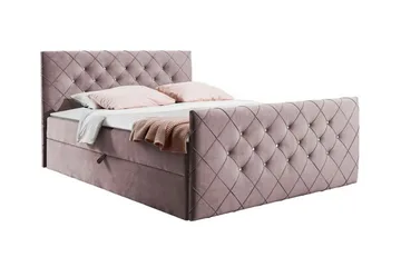 Hattie Komplett Sängpaket med Förvaring 200x200 cm med Sänggavel + Bäddmadrass - Rosa - Möbler - Säng - Sängram & sängstomme