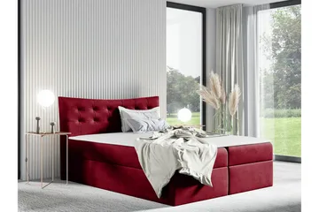 Hayton Komplett Sängpaket 120x200 cm med Sänggavel + Bäddmadrass med Fasthetsgrad Medium - Röd - Möbler - Säng - Sängram & sängstomme
