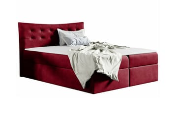 Hayton Komplett Sängpaket 140x200 cm i Tyg med Förvaring + Sänggavel + Bäddmadrass - Röd - Möbler - Säng - Sängram & sängstomme