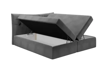 Hayton Komplett Sängpaket med Förvaring 180x200 cm i Tyg med Sänggavel + Bäddmadrass - Röd - Möbler - Säng - Sängram & sängstomme