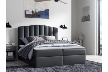 Herstello Sängram med Förvaring 160x200 cm i Konstläder med Sänggavel - Svart - Möbler - Säng - Sängram & sängstomme