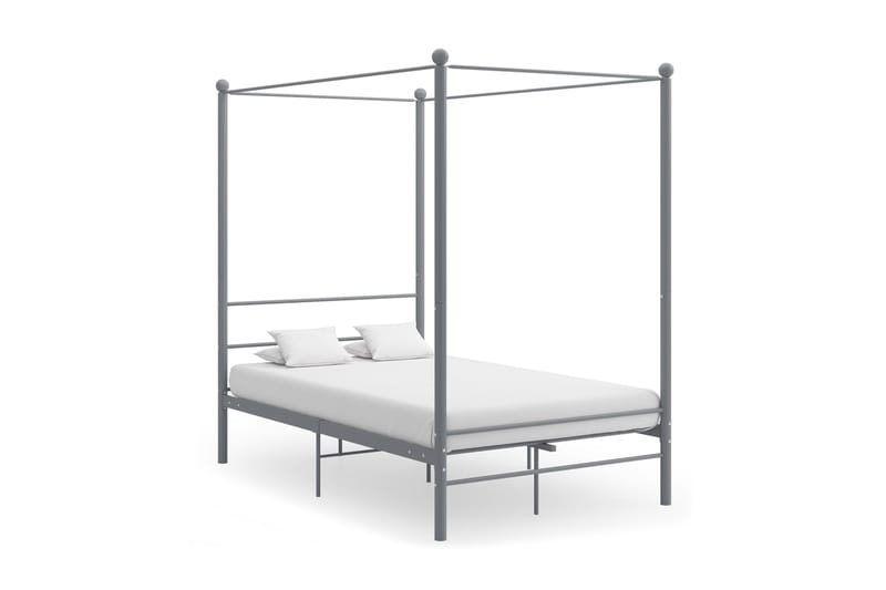 Himmelsäng grå metall 120x200 cm - Grå - Möbler - Säng - Sängram & sängstomme
