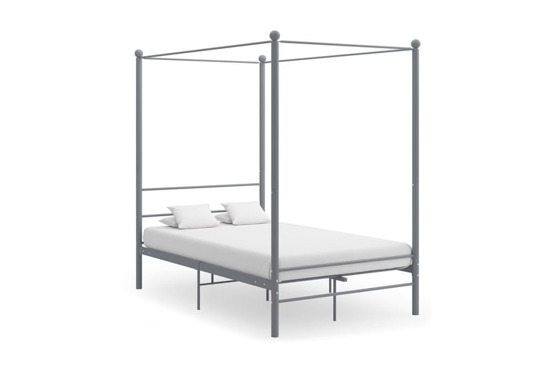 Himmelsäng grå metall 120x200 cm - Grå - Sängram & sängstomme