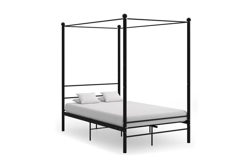 Himmelsäng svart metall 120x200 cm - Svart - Möbler - Säng - Sängram & sängstomme