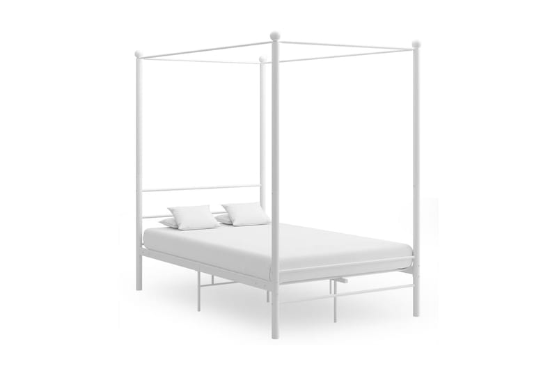 Himmelsäng vit metall 140x200 cm - Vit - Möbler - Säng - Sängram & sängstomme