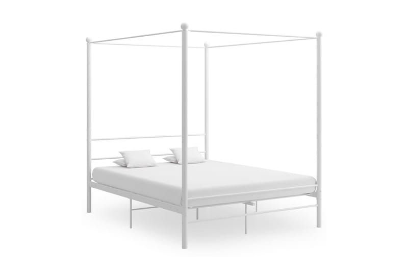 Himmelsäng vit metall 160x200 cm - Vit - Möbler - Säng - Sängram & sängstomme